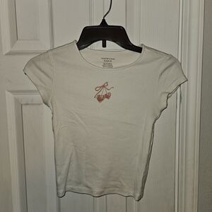 American Eagle White Crew Neck Tee